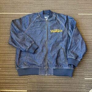 Vintage 90s Roca Wear Denim varsity style denim jacket